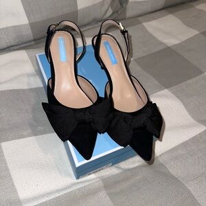 Draper James Black Bow Slingback Heels